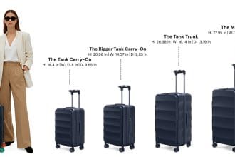 Прочный многоцелевой чемодан для путешествий с продуманными деталями.